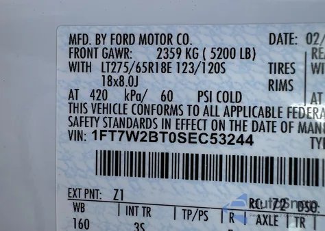 2025 Ford F-250 Xlt z USA, uszkodzony, nr VIN 1FT7W2BT0SEC53244